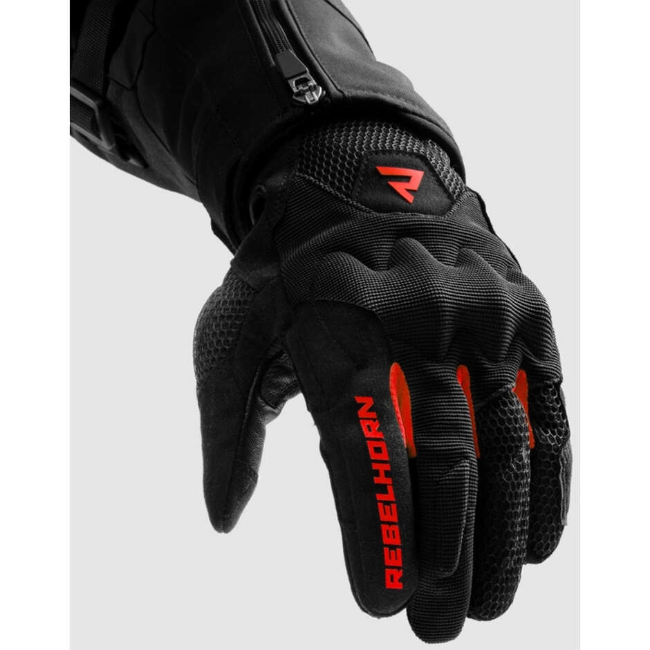 Rebelhorn CORE Motorcycle Gloves Black Red