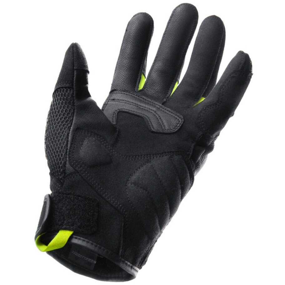 Rebelhorn CORE Motorradhandschuhe Schwarz Grau Fluoreszierendes Gelb