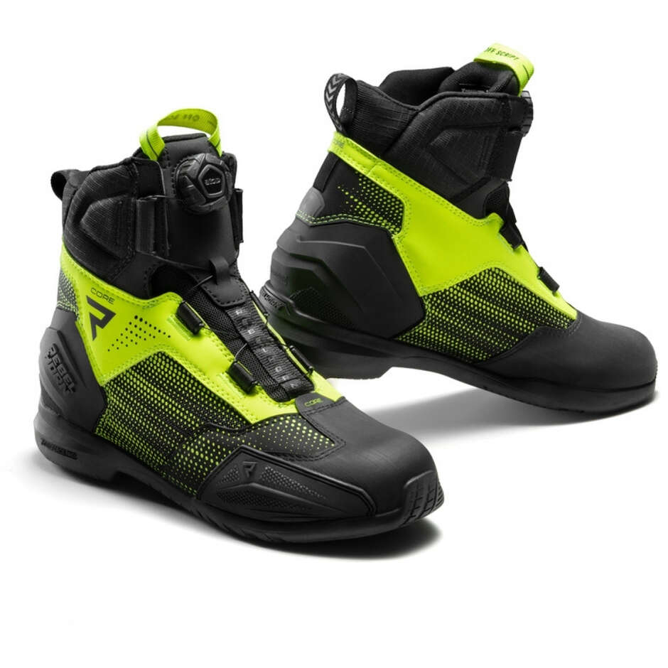 Rebelhorn CORE Motorradstiefel Schwarz Fluoreszierendes Gelb