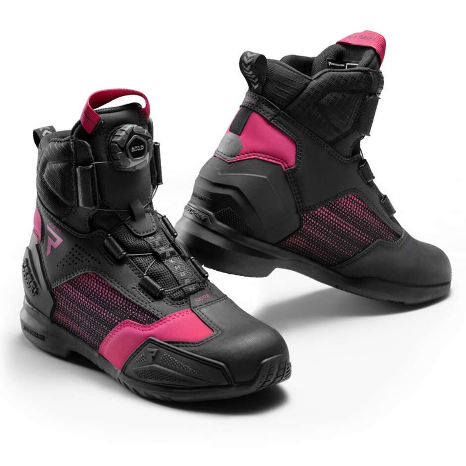 Rebelhorn CORE Motorradstiefel Schwarz Pink
