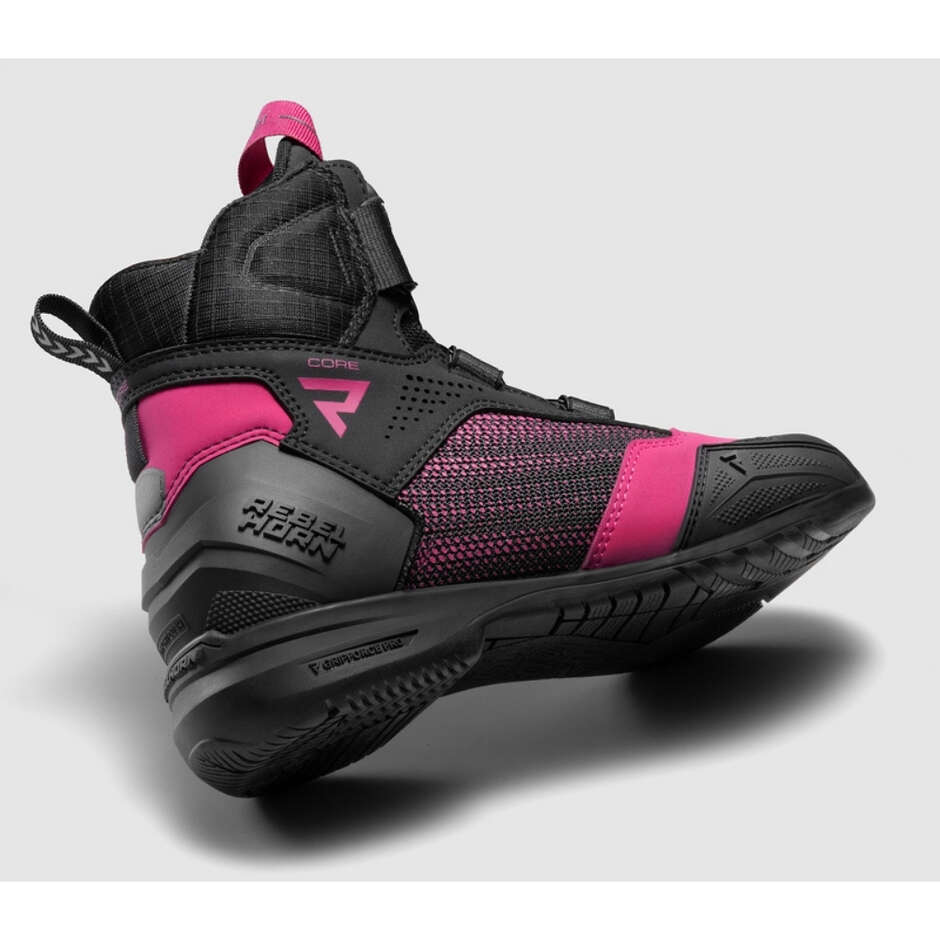Rebelhorn CORE Motorradstiefel Schwarz Pink