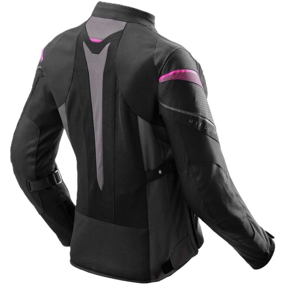 Rebelhorn Damen-Motorradjacke aus HIFLOW V-LADY-Gewebe, Schwarz/Fluoreszierendes Pink