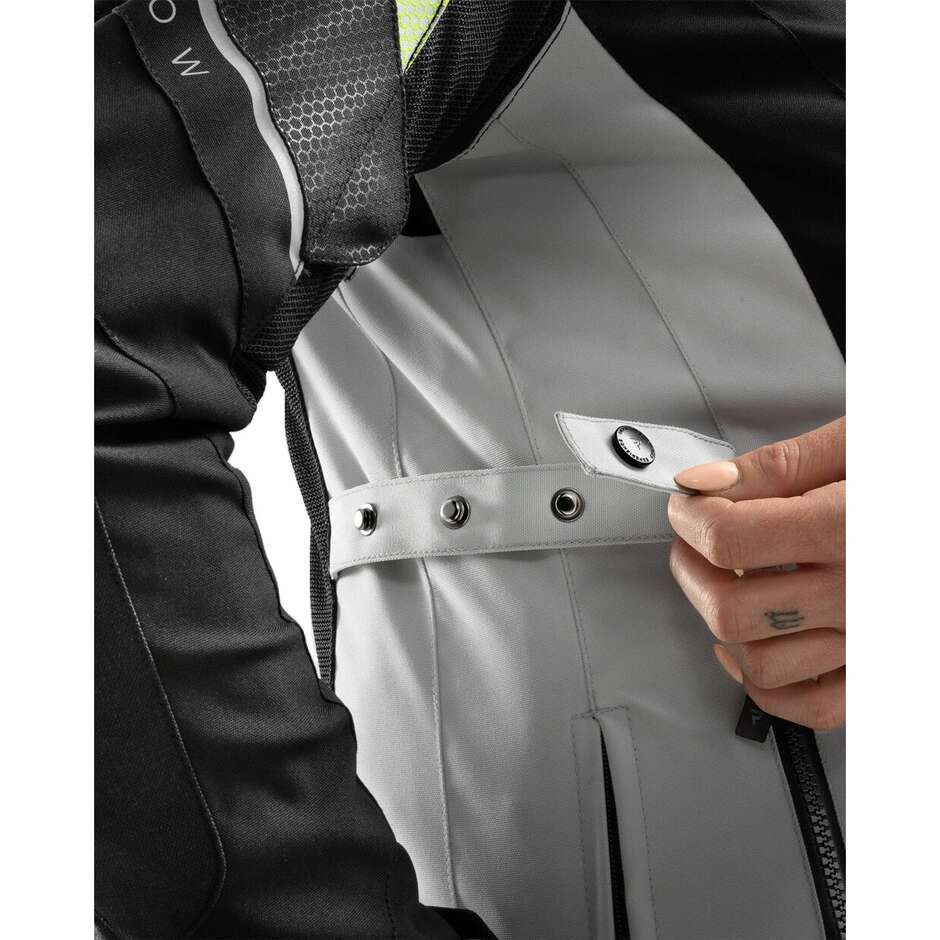 Rebelhorn Damen-Motorradjacke aus HIFLOW V-LADY-Gewebe, Schwarz, Grau, Neongelb