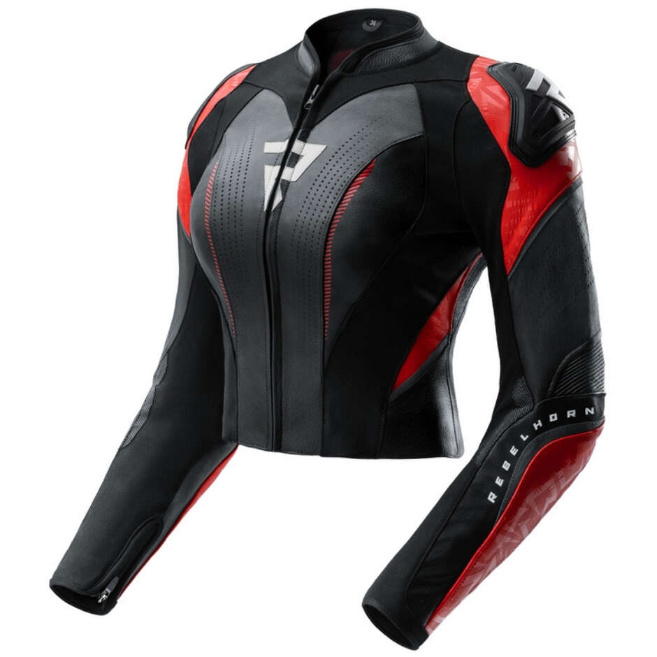 Rebelhorn DIVA RS Damen-Motorradjacke Schwarz Rot