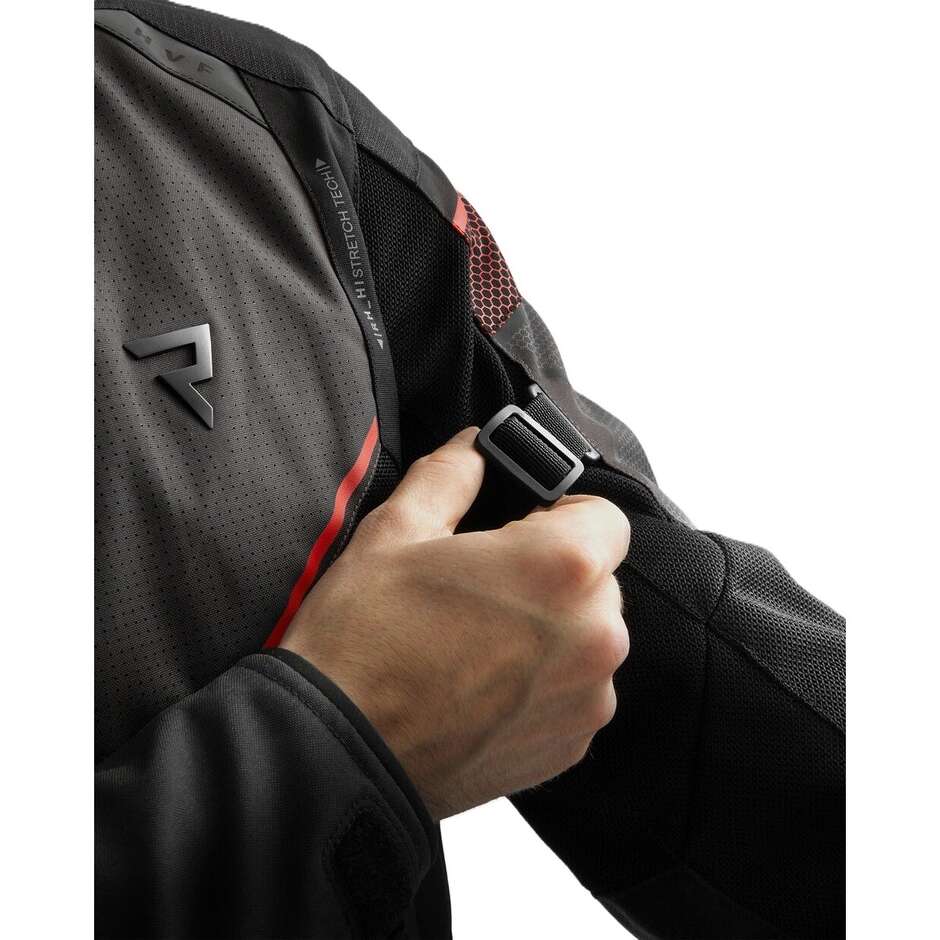 Rebelhorn HIFLOW-V Fabric Motorcycle Jacket Black Grey Red