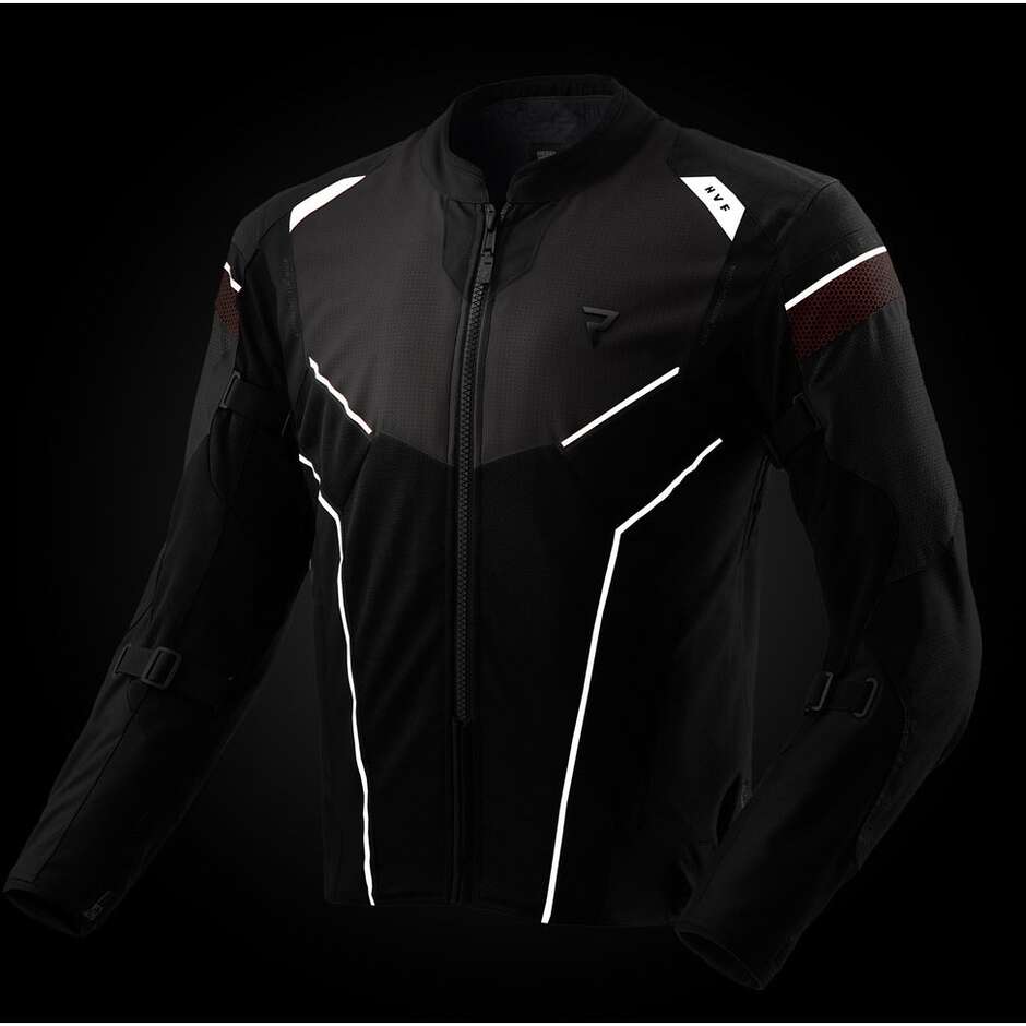 Rebelhorn HIFLOW-V Fabric Motorcycle Jacket Black Grey Red