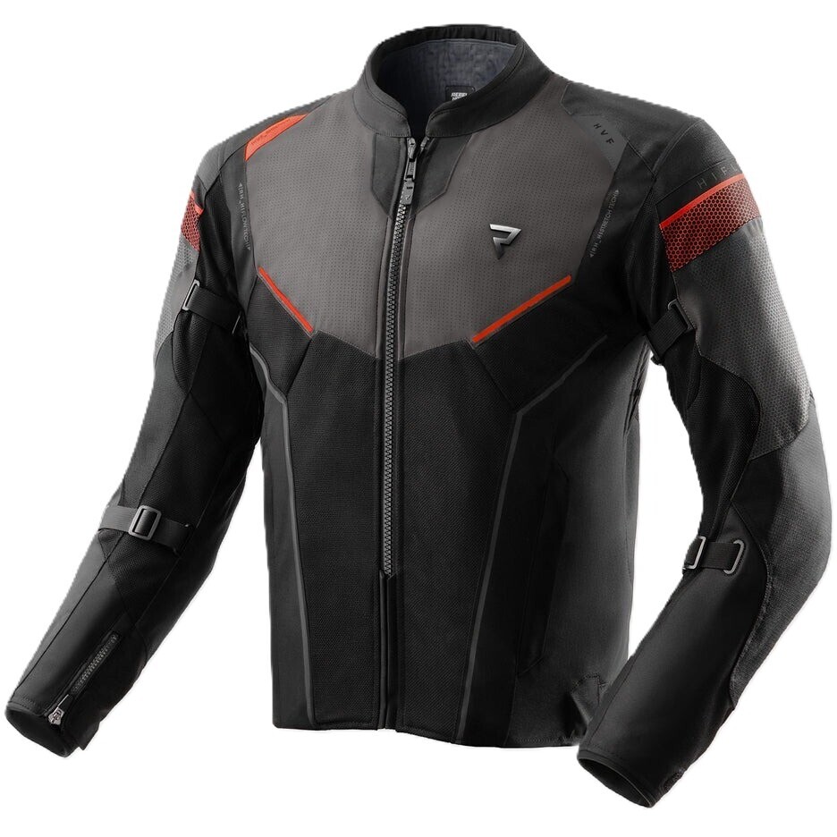 Rebelhorn HIFLOW-V Motorradjacke aus Stoff, Schwarz, Grau, Rot