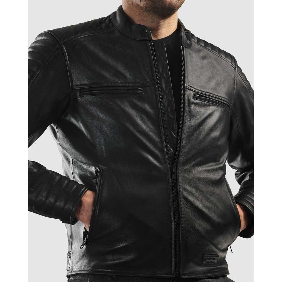 Rebelhorn HUNTER II Leder Motorradjacke Schwarz