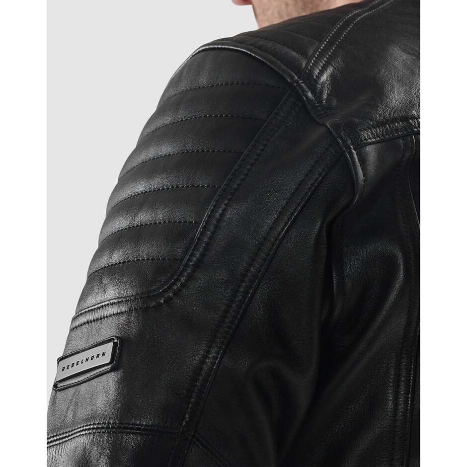 Rebelhorn HUNTER II Leder Motorradjacke Schwarz