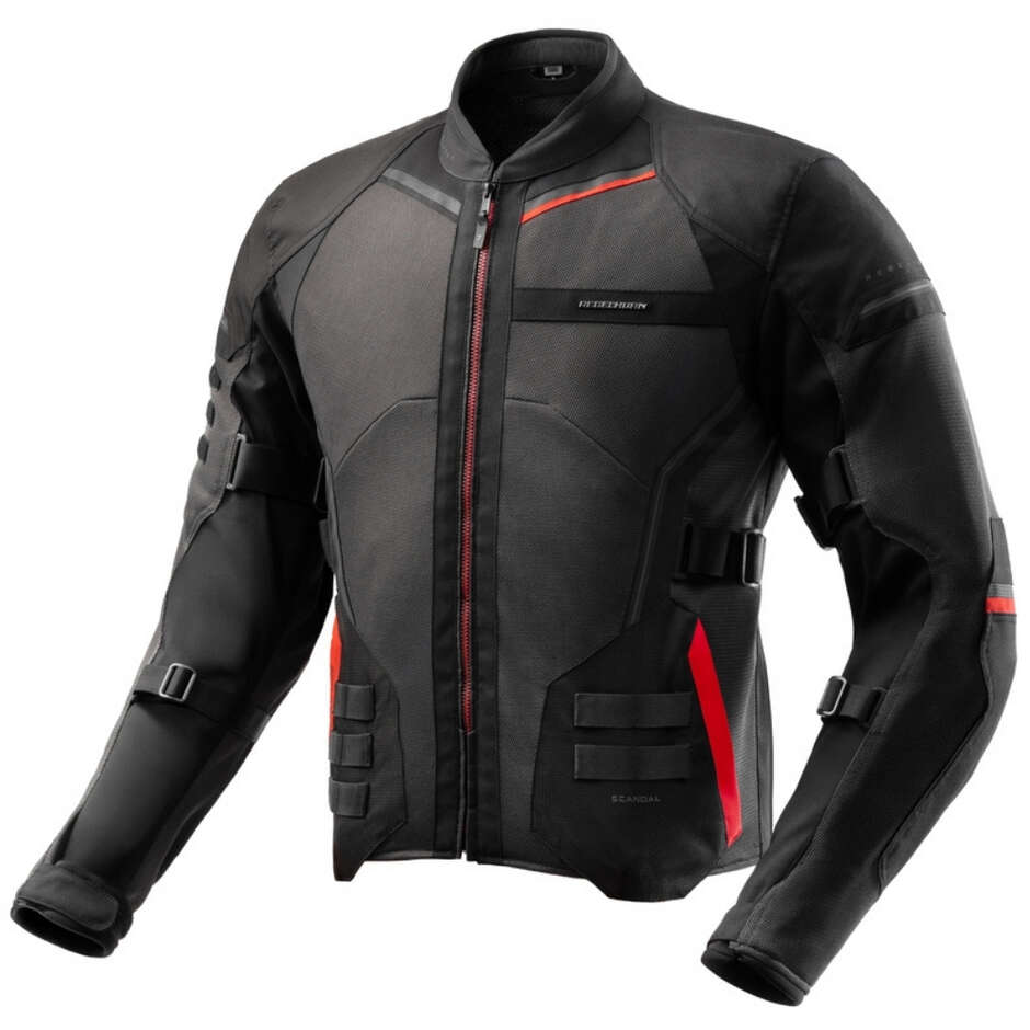 Rebelhorn SCANDAL 3 Motorradjacke Schwarz Dunkelgrau Rot