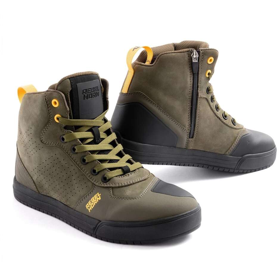 Rebelhorn SPIKE Motorcycle Shoes Green Black