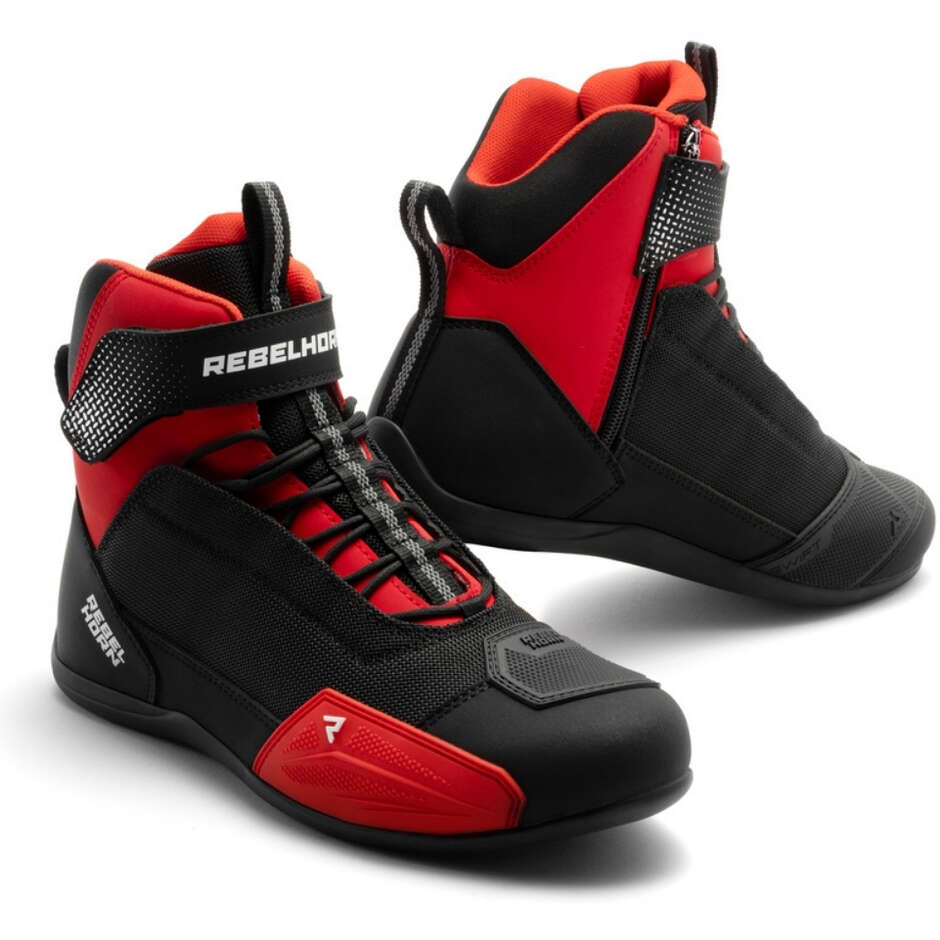 Rebelhorn SWIFT Motorradstiefel Schwarz Rot