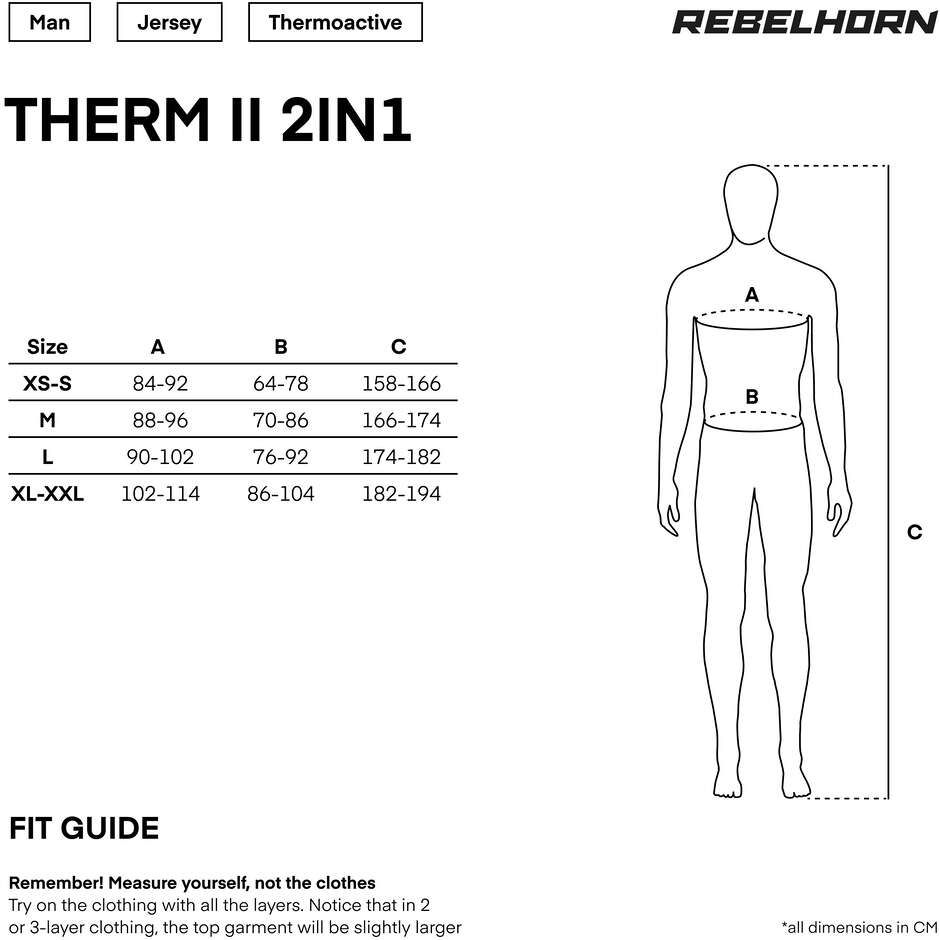 Rebelhorn THERM II 2in1 Thermal Balaclava Underwear Shirt Black Grey