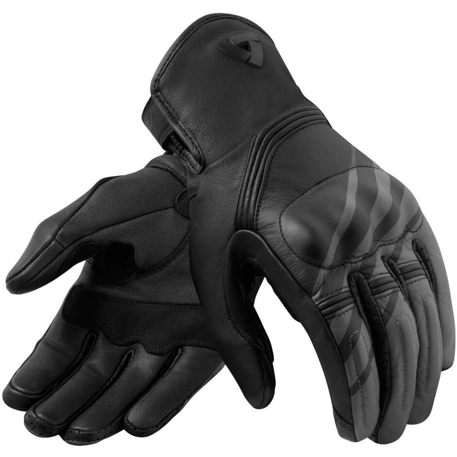REDHILL Rev'it Leather Motorcycle Gloves Black Gray