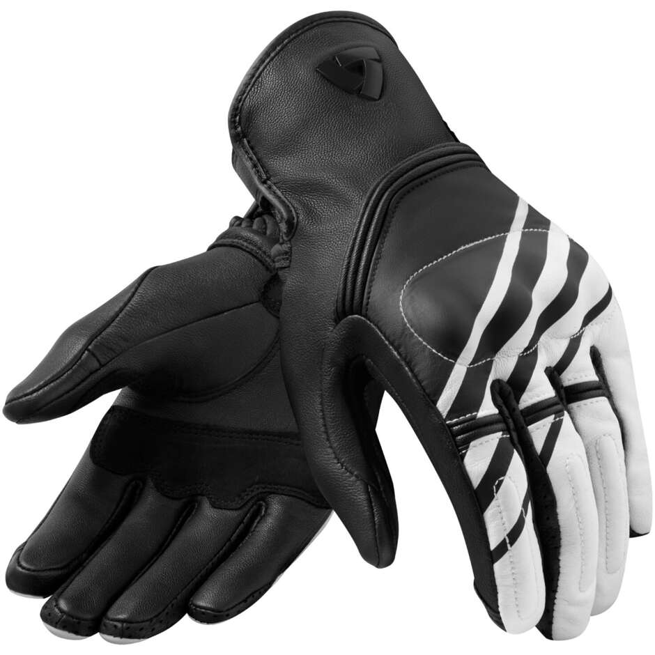REDHILL Rev'it Leather Motorcycle Gloves Black White