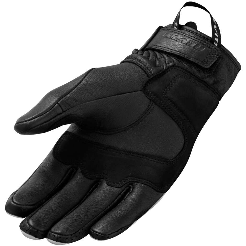 REDHILL Rev'it Leather Motorcycle Gloves Black White