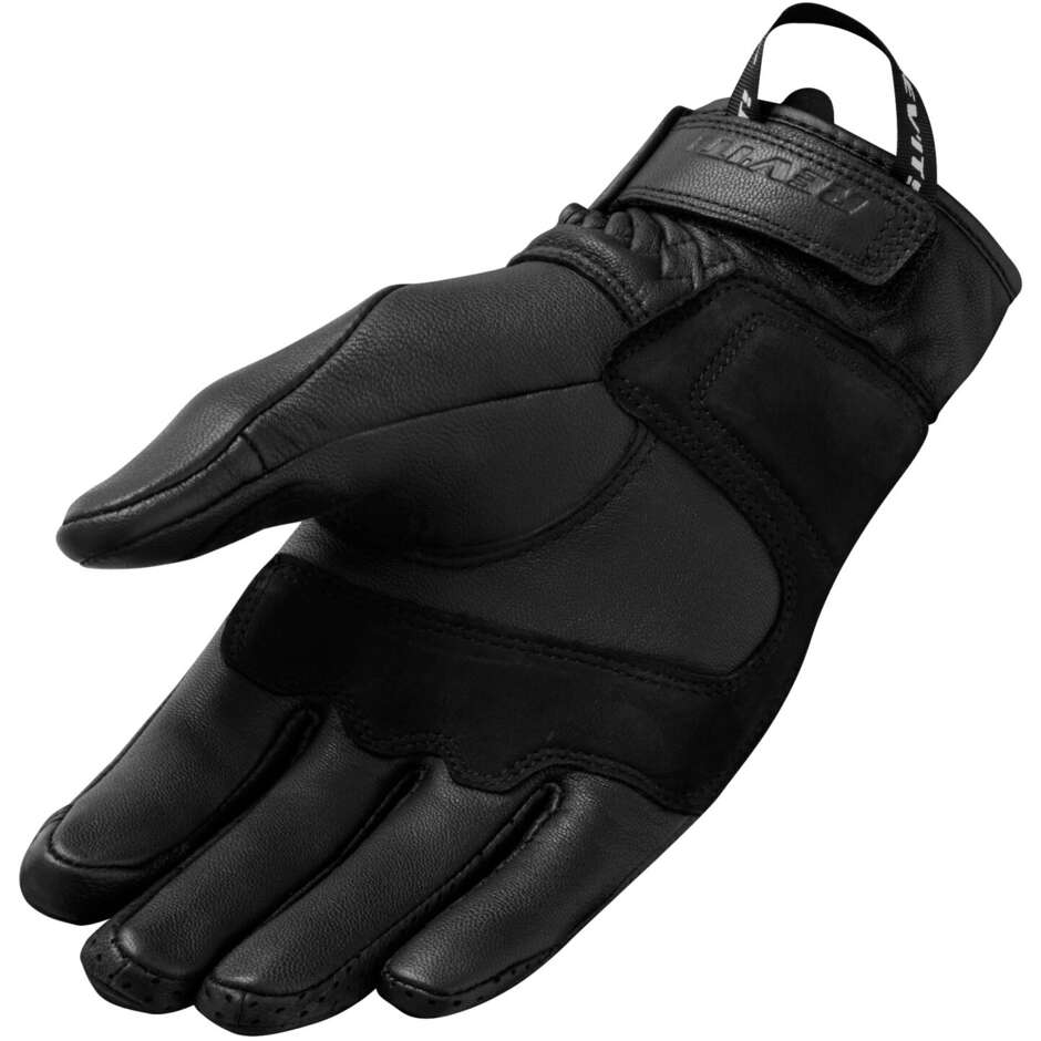 REDHILL Rev'it Leather Motorcycle Gloves Black Yellow Ochre