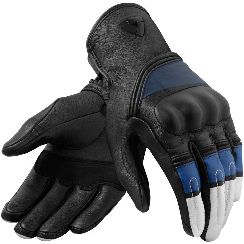 REDHILL Rev'it Leather Motorcycle Gloves White Blue
