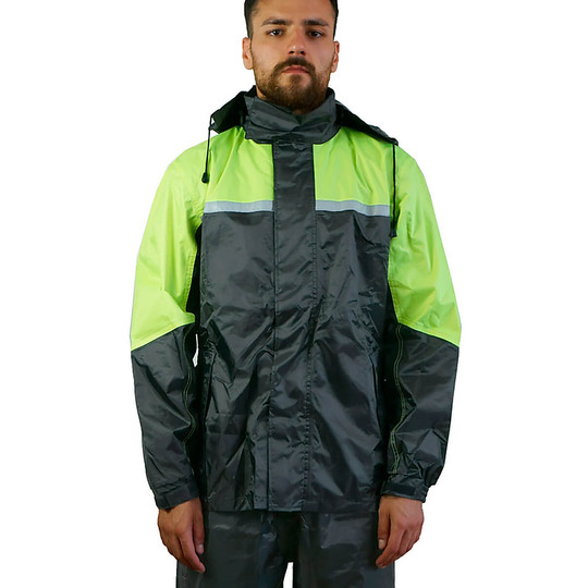 Regenbekleidung Set Jacke und Hose Tj Marvin CLASSIC E31 Schwarz Gelb Fluo (2 Stück)