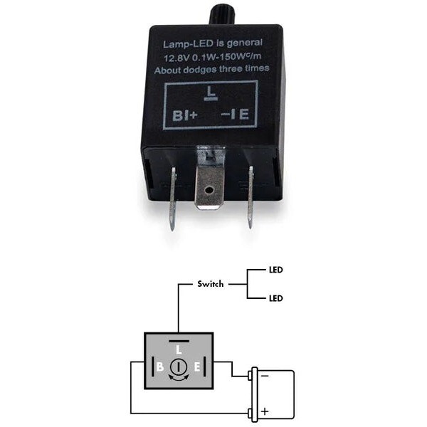 Gebildet 4pcs 12V 2 Pin Elettronico Relè Lampeggiante, Rele Con Regolatore Frequenza Lampeggio