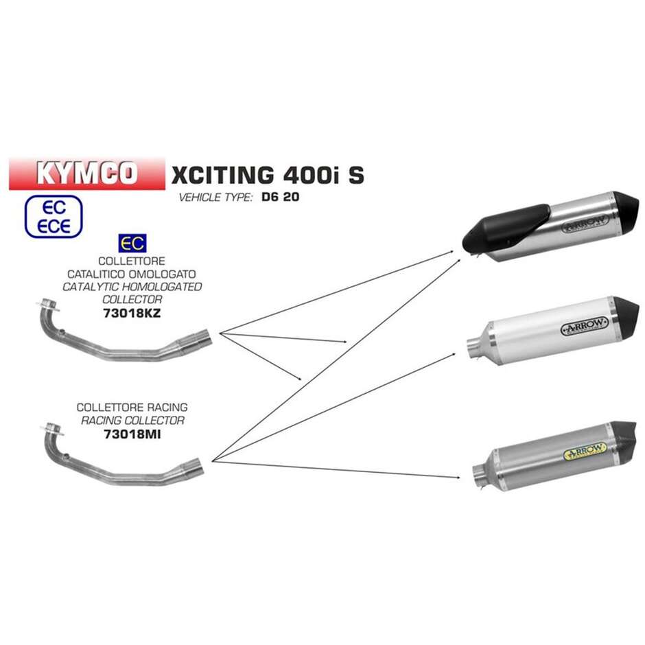 Rennkrümmer Kymco XCITING 400i S 2019/2020