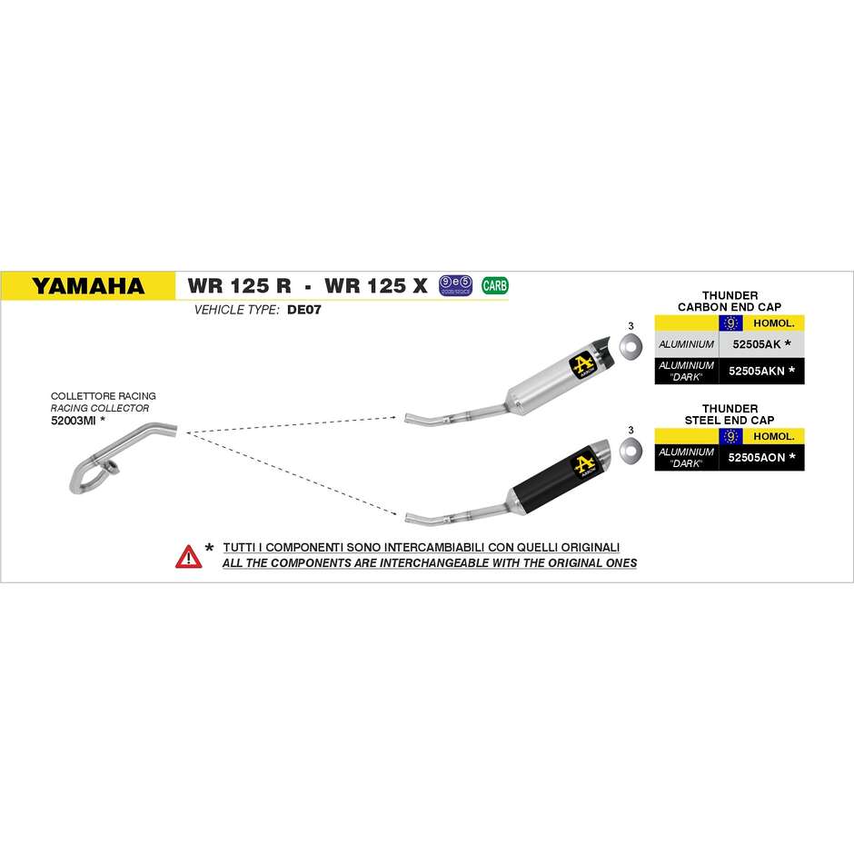 Rennkrümmer Yamaha WR 125 R/X 2009/2016