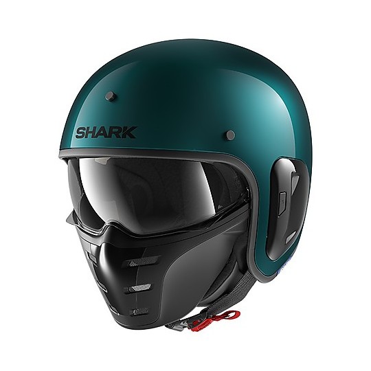 Retro Jet Helm aus Fiber Moto Shark S-DRAK 2 Blank Green Metal