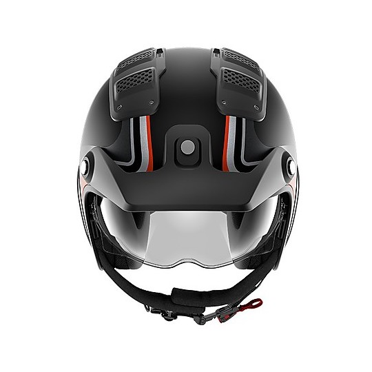 Retro Jet Helm aus Fiber Moto Shark X-DRAK 2 Hister Mat Schwarz Anthrazit Matt Orange