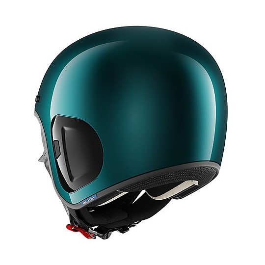 Retro Jet Helmet in Fiber Moto Shark S-DRAK 2 Blank Green Metal