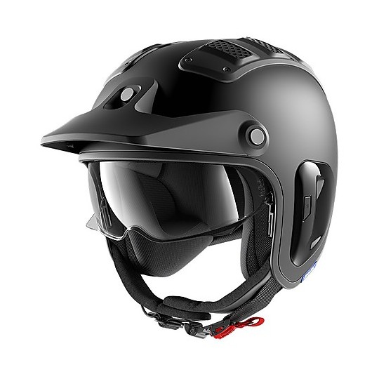 Retro Jet Helmet in Fiber Moto Shark X-DRAK 2 Blank Mat Matt Black