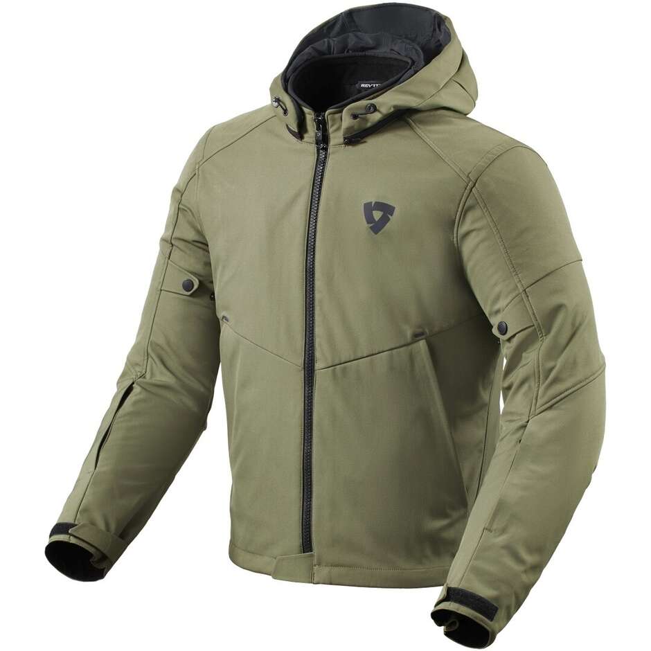 Rev'it AFTERBURN H2O Grüne Motorradjacke aus Stoff