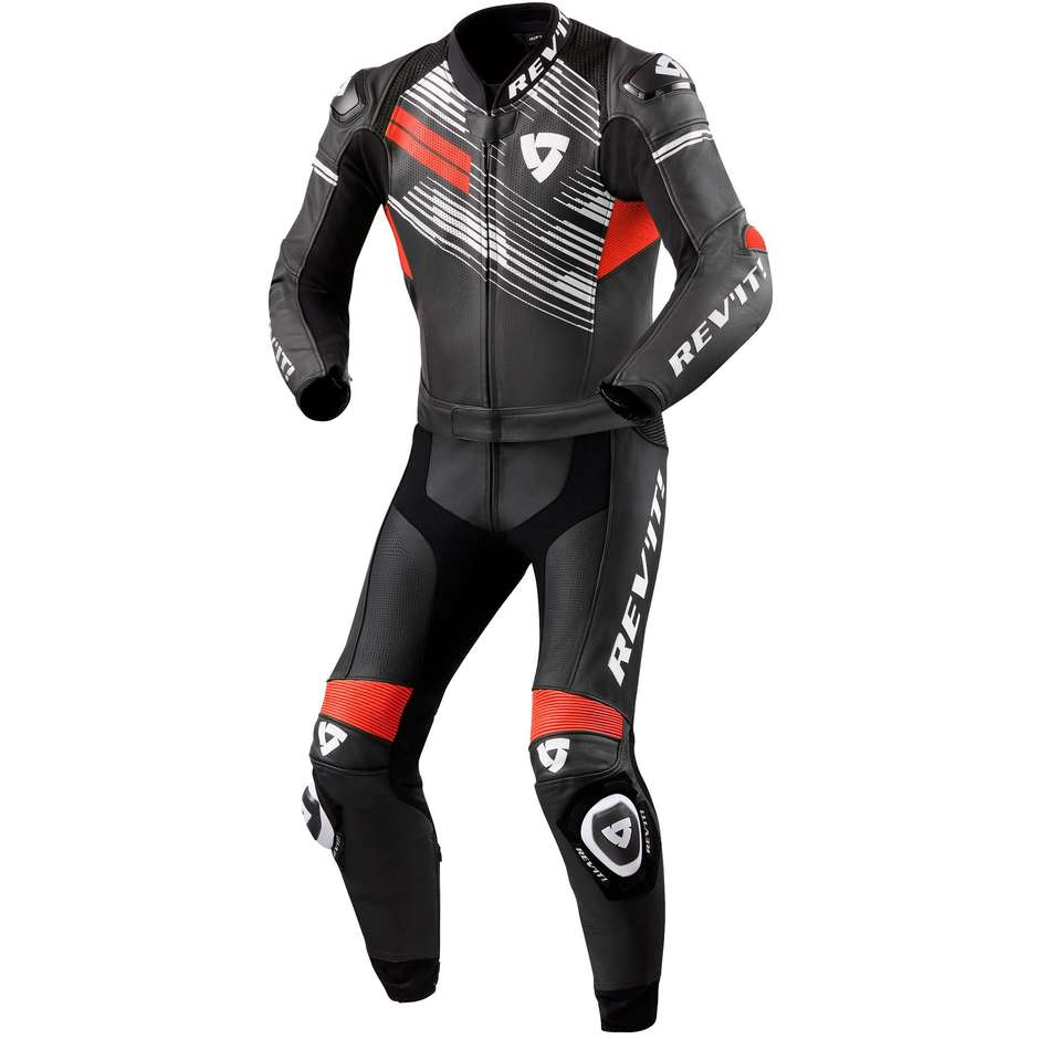 Rev'it APEX Divisible Motorcycle Suit Black Neon Red
