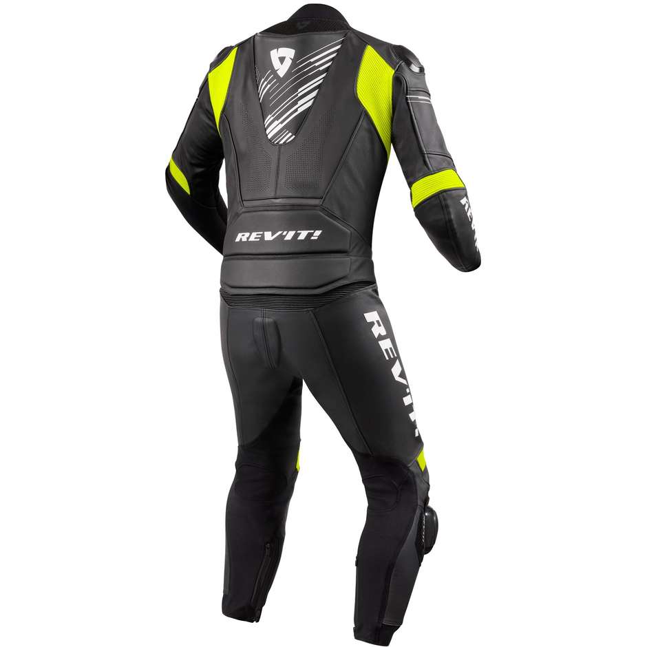 Rev'it APEX Divisible Motorcycle Suit Black Yellow Neon