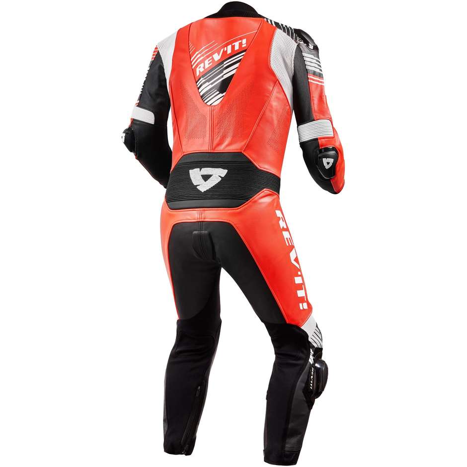 Rev'it APEX Neon Red White Motorcycle Suit