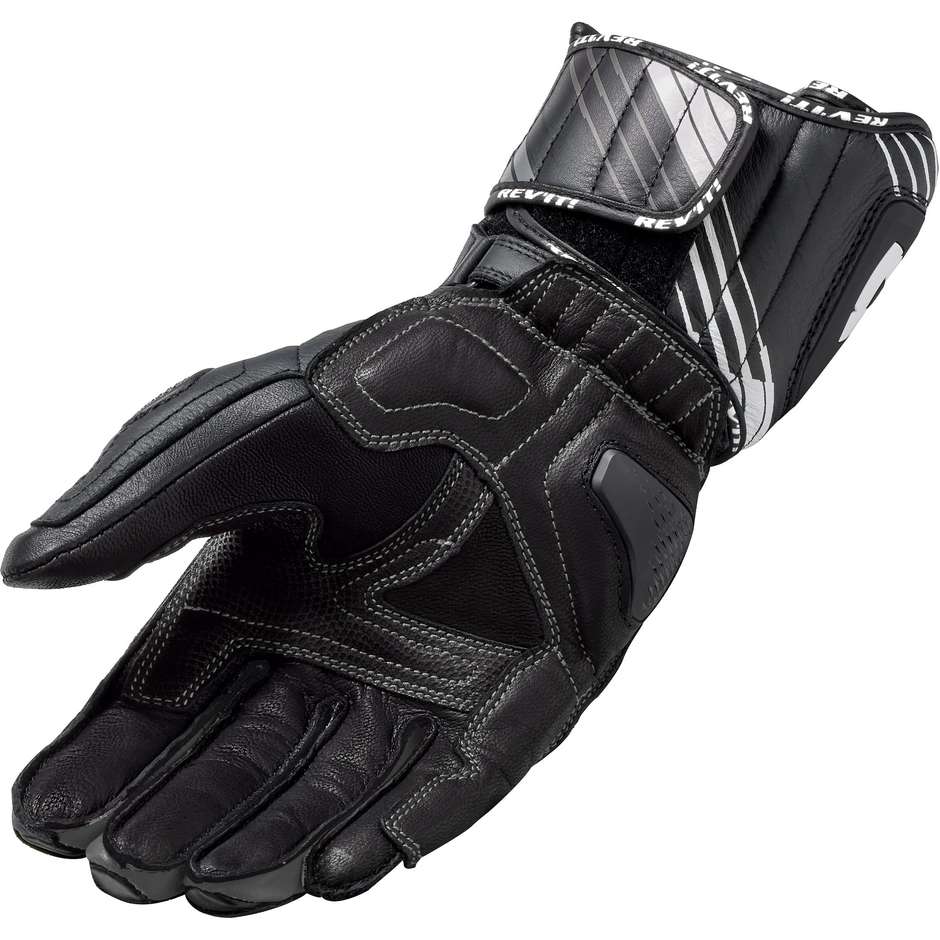Rev'it APEX White Black Leather Motorcycle Gloves