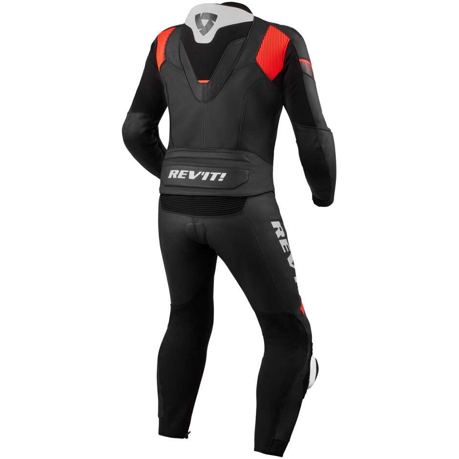 Rev'it ARGON 2 Teilbarer Motorradanzug Schwarz Neonrot