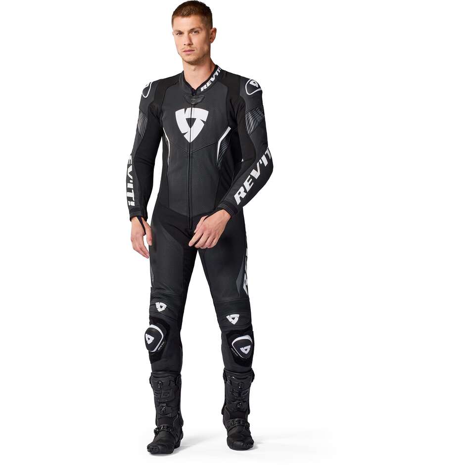Rev'it Argon 3 Einteiliger Motorradanzug Schwarz Weiß