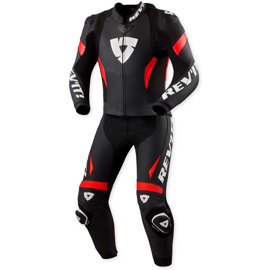 Rev'it Argon 3 Zweiteiliger Motorradanzug Schwarz Neonrot