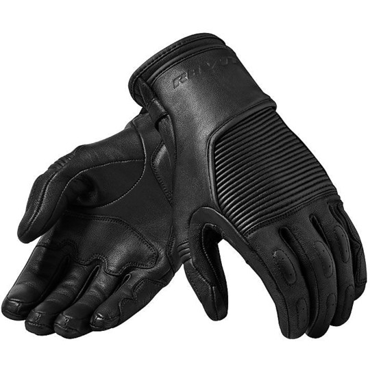 Rev'it BASTILLE Black Leather Motorcycle Gloves