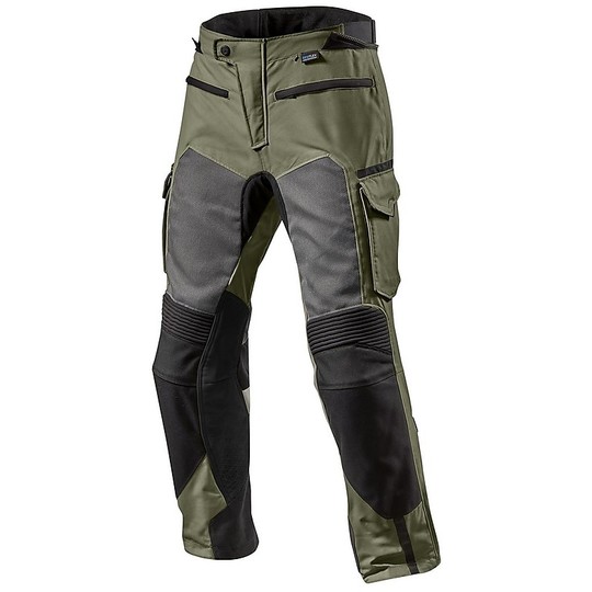 Rev'it CAYENNE PRO Motorcycle Pants In Perforated Fabric Green Black