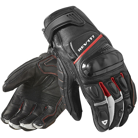 Rev'it CHICANE Black Red Leather Motorcycle Gloves