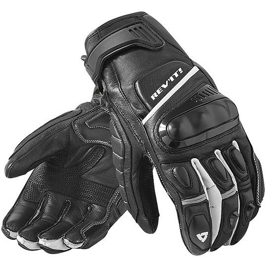 Rev'it CHICANE Black White Leather Motorcycle Gloves