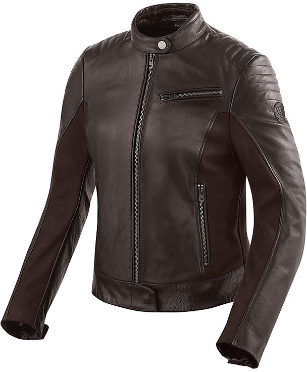 Rev'it CLARE Ladies Brown Leather Motorcycle Jacket Dark Brown For