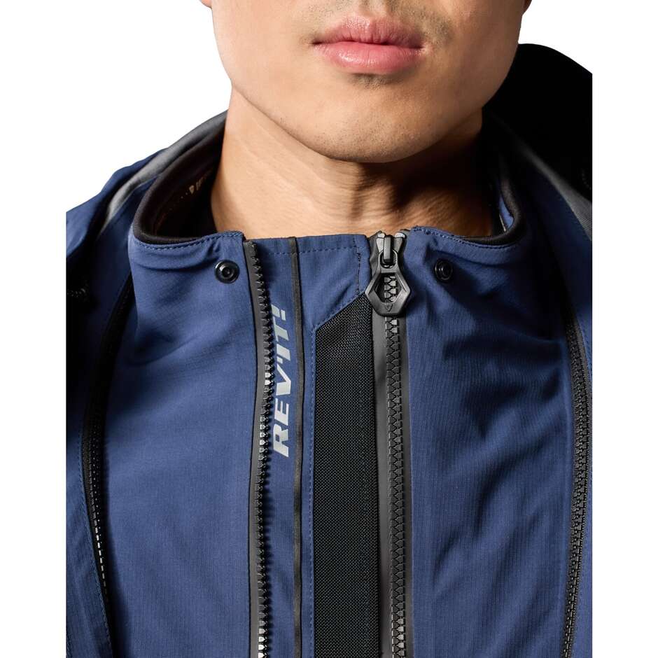 Rev'it Component 3 H2O Motorcycle Jacket Black Dark Blue