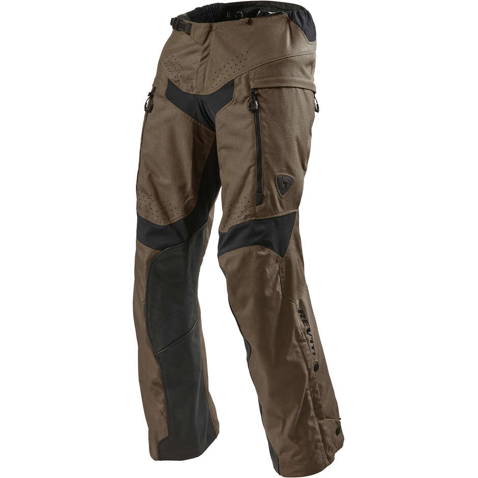 Rev'it CONTINENT Brown Motorcycle Touring Pants SHORTENED
