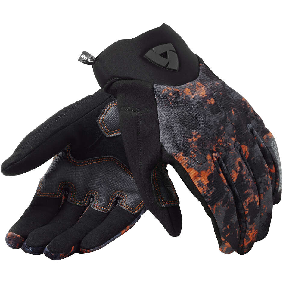 Rev'it CONTINENT Fabric Motorcycle Gloves Black Orange