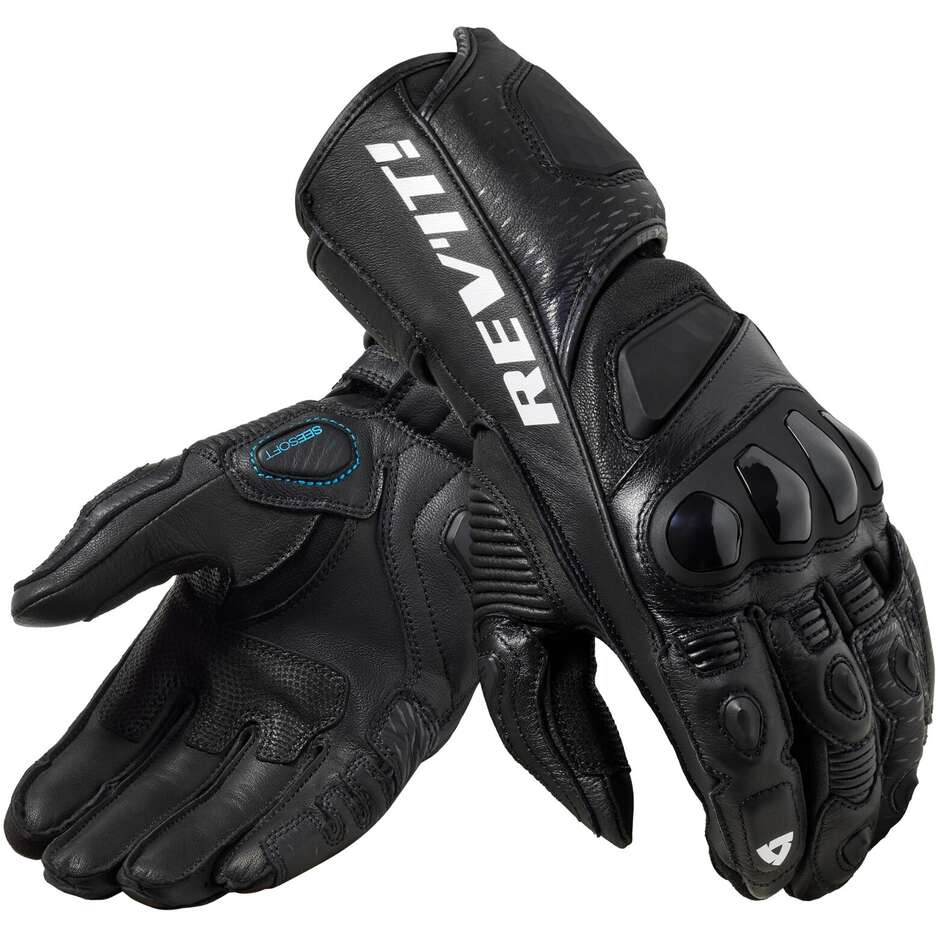 Rev'it CONTROL Leather Motorcycle Gloves Black