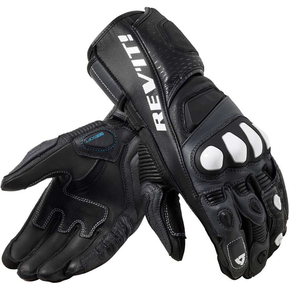 Rev'it CONTROL Leder-Motorradhandschuhe Anthrazitschwarz