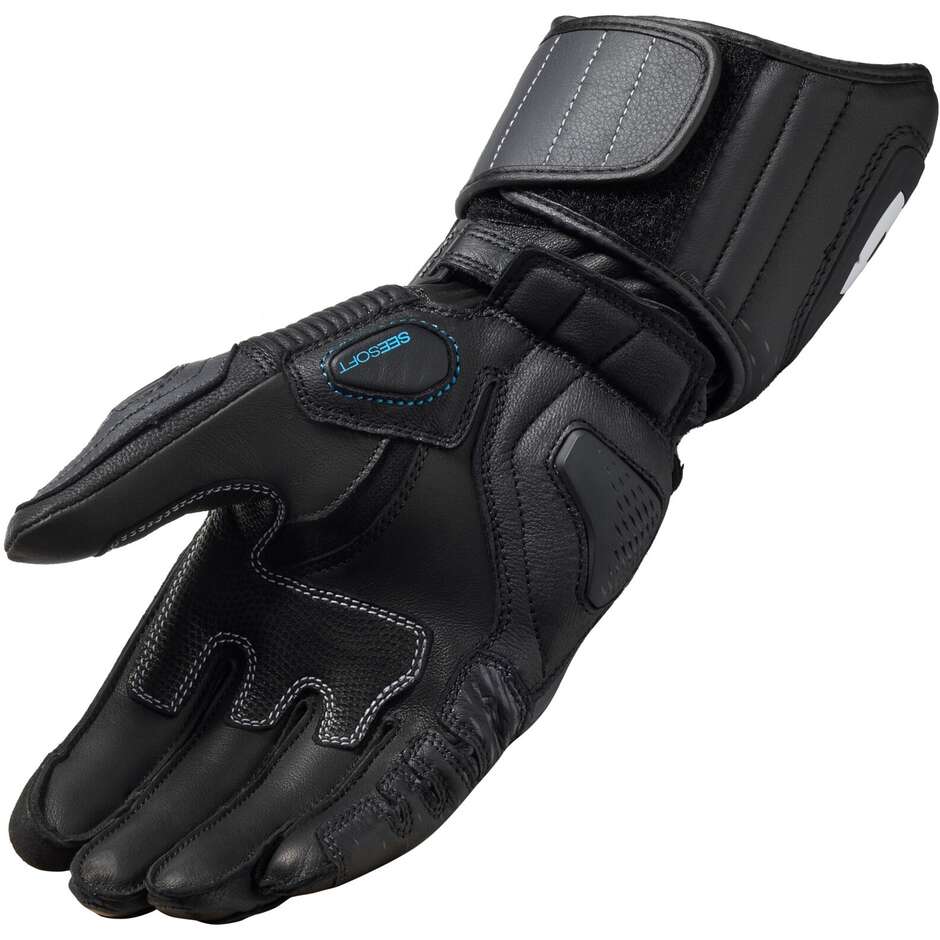 Rev'it CONTROL Leder-Motorradhandschuhe Anthrazitschwarz
