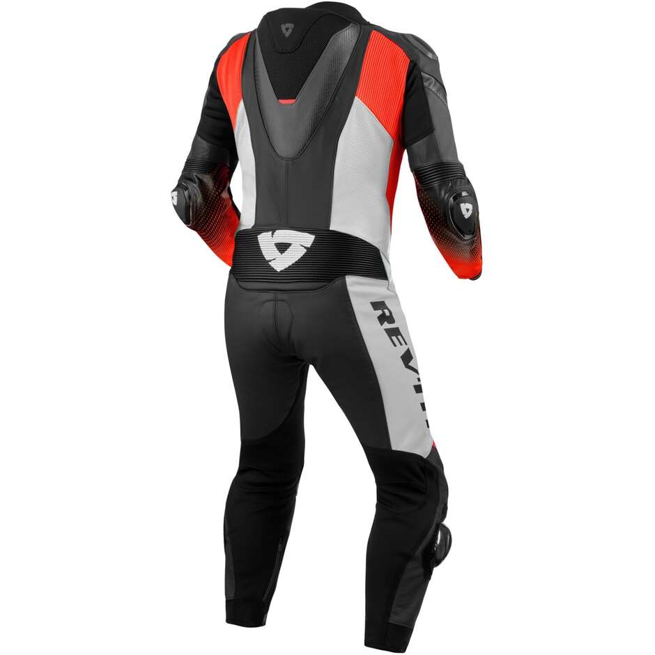 Rev'it CONTROL One Piece Motorcycle Suit Black Neon Red
